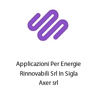 Logo Applicazioni Per Energie Rinnovabili Srl In Sigla Axer srl