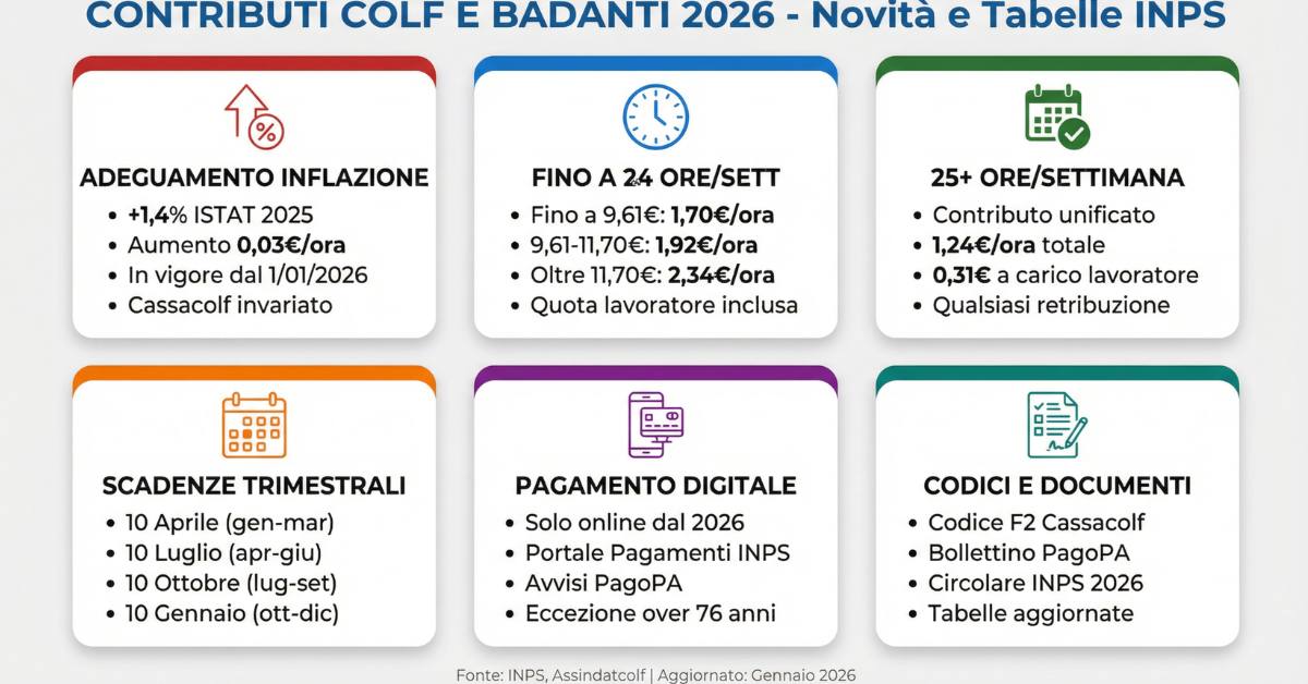 Infografica Contributi Colf e Badanti 2026