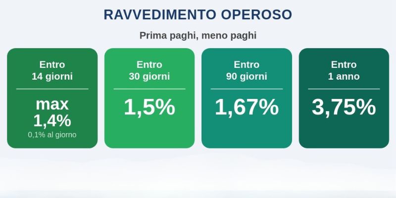Infografica ravvedimento operoso ritenute: termini e sanzioni ridotte