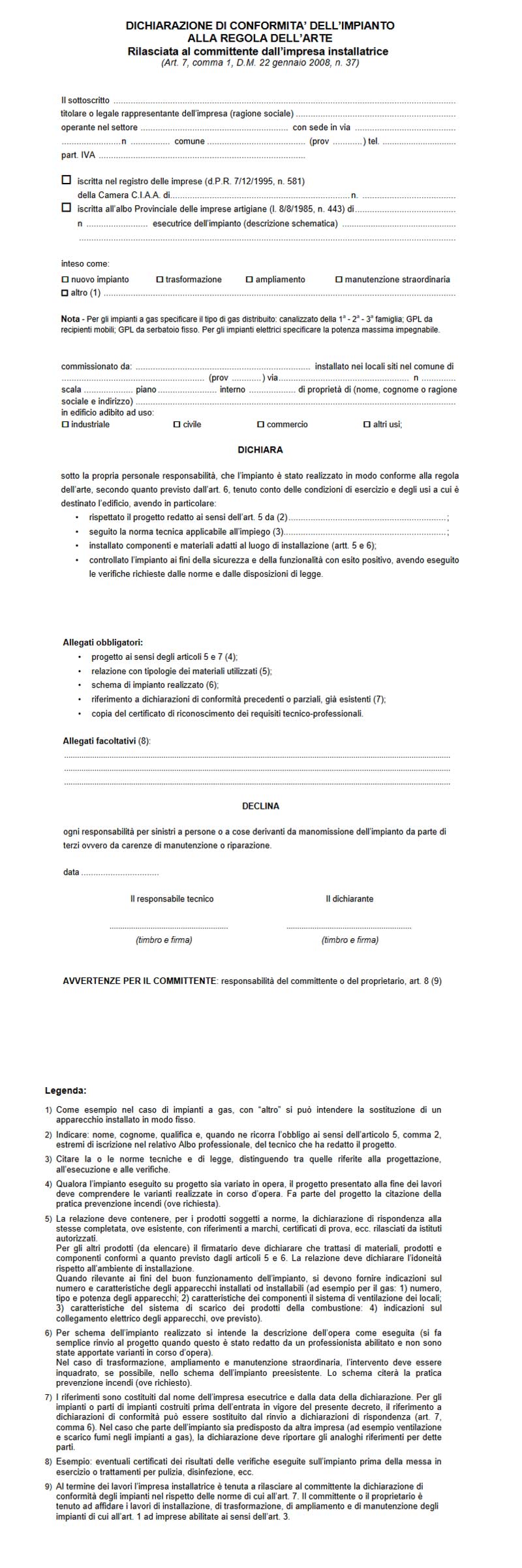 Normativa e costo della certificazione di un impianto elettrico Schema di un impianto elettrico
