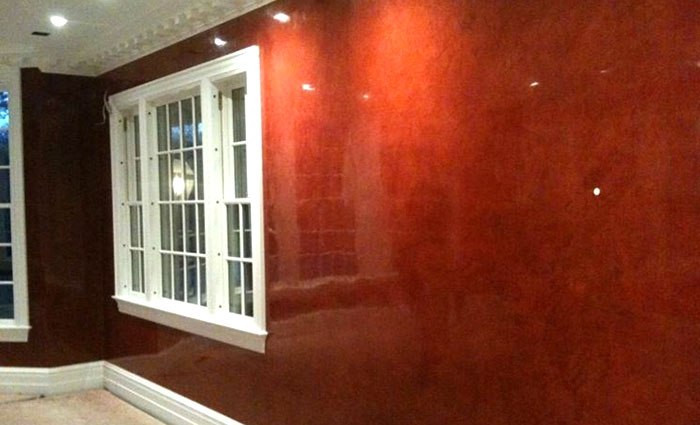 stucco veneziano colore rosso